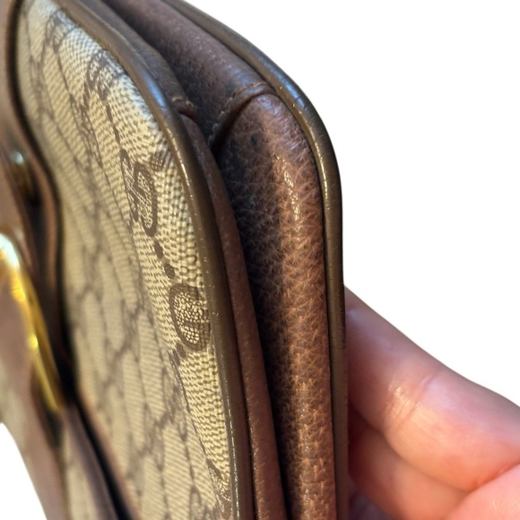 Vintage Gucci Brown Crossbody Bag with Monogram Coated canvas two way bag - Picture 10 of 16